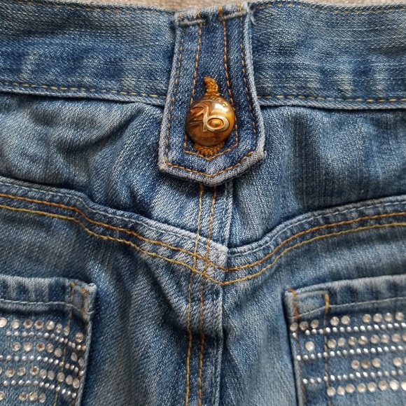 Bebe Rhinestone Denim Shorts - Picture 4 of 5